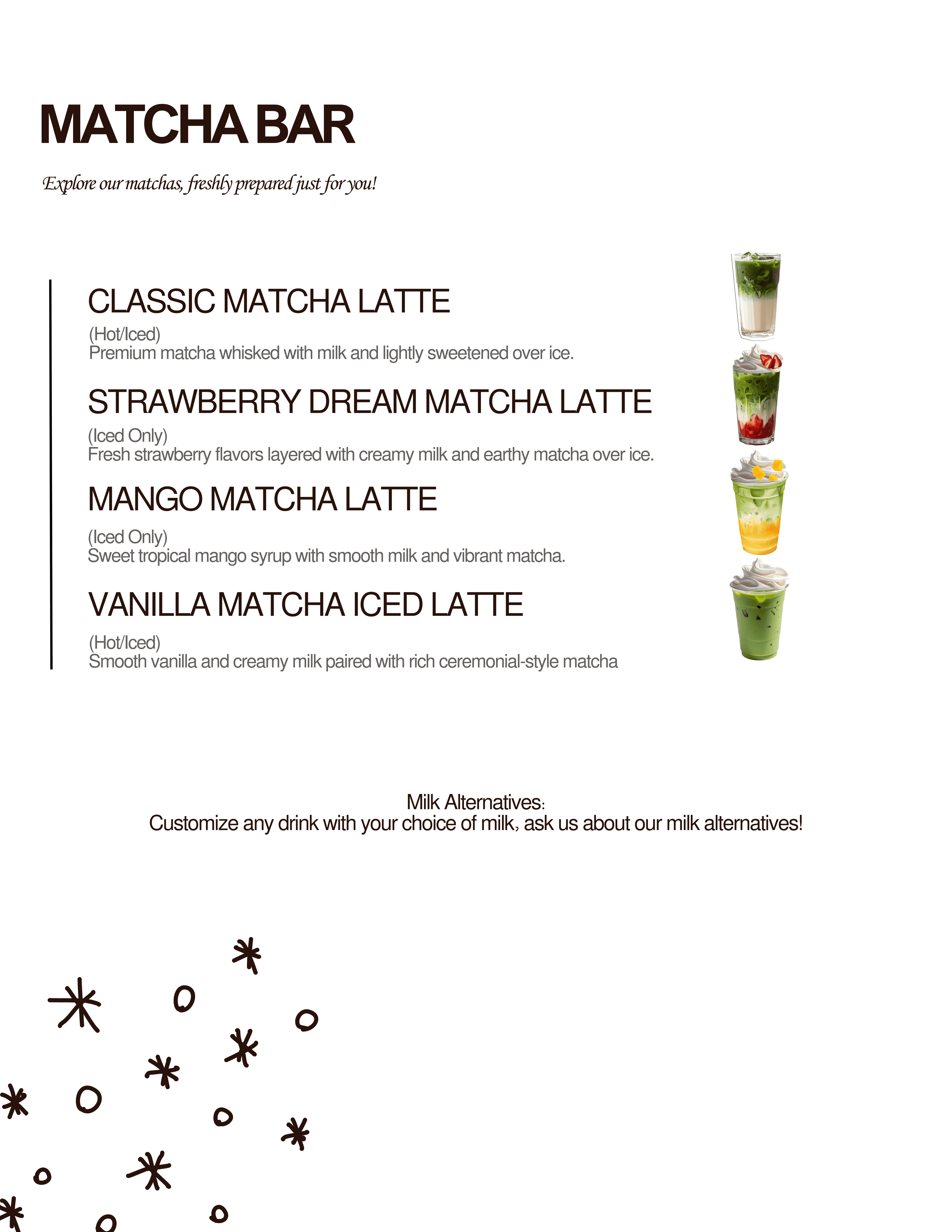Mokahaus menu — Matcha Bar